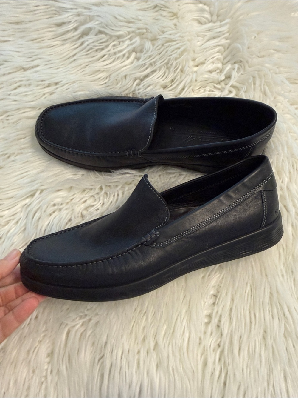 ECCO Classic Black Leather Slip-On Loafer - Men size 45 (USA 11 1/2) BNWOT